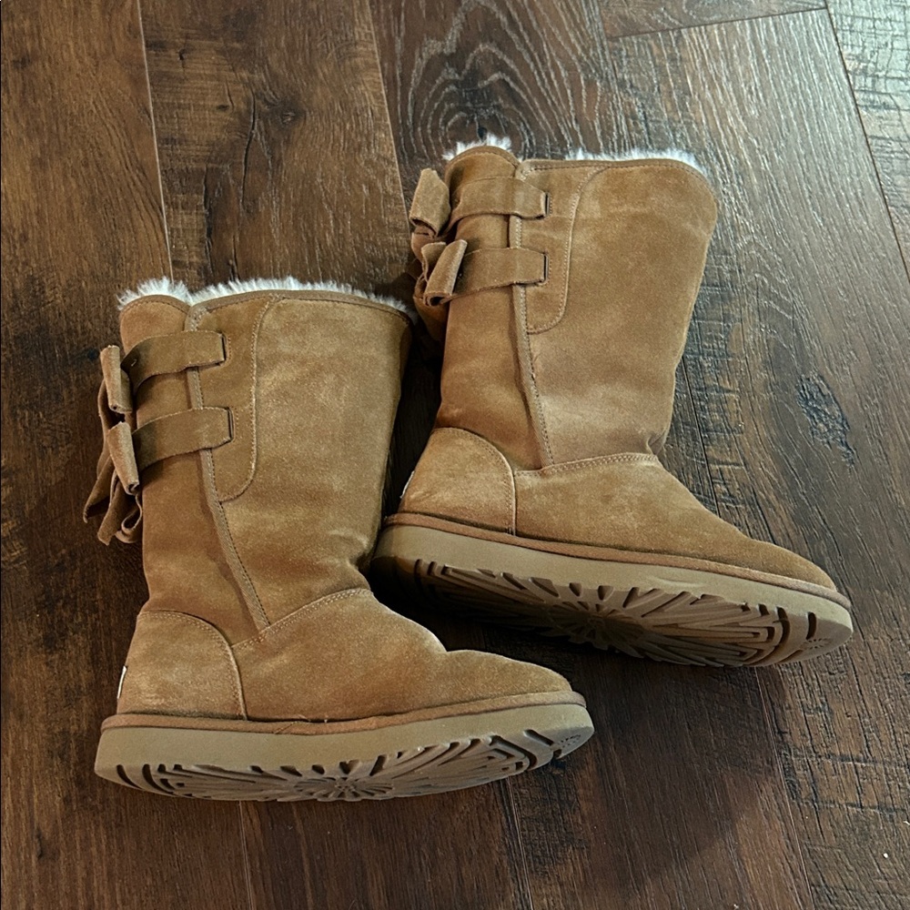 Ugg Bailey Bow II Boots - Rare Corduroy Bow, Chestnut